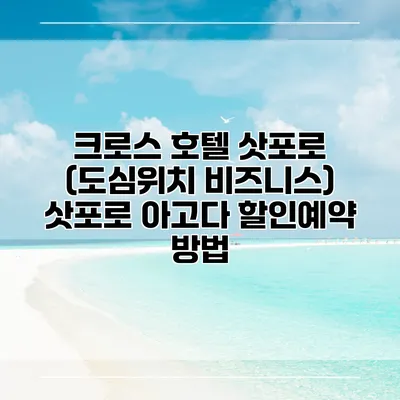 크로스 호텔 삿포로 (도심위치 비즈니스) 삿포로 아고다 할인예약 방법