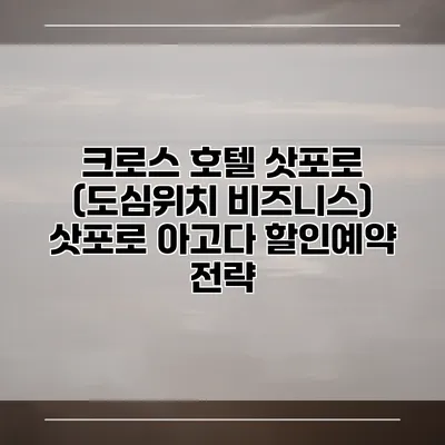 크로스 호텔 삿포로 (도심위치 비즈니스) 삿포로 아고다 할인예약 전략