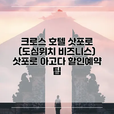 크로스 호텔 삿포로 (도심위치 비즈니스) 삿포로 아고다 할인예약 팁