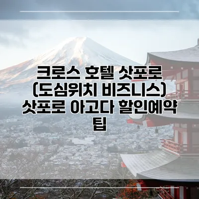크로스 호텔 삿포로 (도심위치 비즈니스) 삿포로 아고다 할인예약 팁