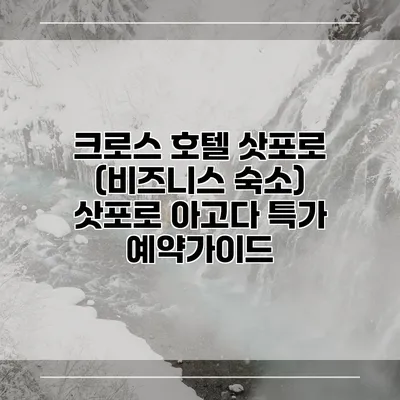 크로스 호텔 삿포로 (비즈니스 숙소) 삿포로 아고다 특가 예약가이드