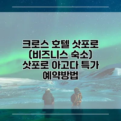 크로스 호텔 삿포로 (비즈니스 숙소) 삿포로 아고다 특가 예약방법