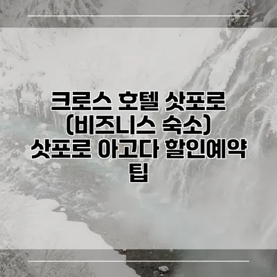 크로스 호텔 삿포로 (비즈니스 숙소) 삿포로 아고다 할인예약 팁