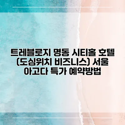 트레블로지 명동 시티홀 호텔 (도심위치 비즈니스) 서울 아고다 특가 예약방법