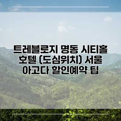 트레블로지 명동 시티홀 호텔 (도심위치) 서울 아고다 할인예약 팁
