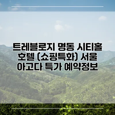 트레블로지 명동 시티홀 호텔 (쇼핑특화) 서울 아고다 특가 예약정보
