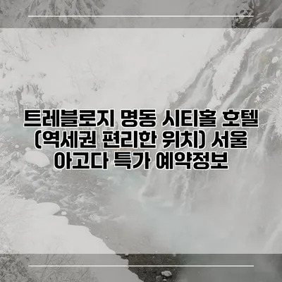 트레블로지 명동 시티홀 호텔 (역세권 편리한 위치) 서울 아고다 특가 예약정보