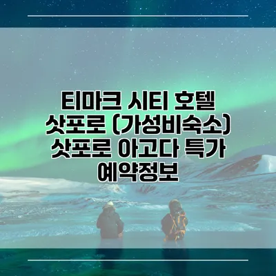 티마크 시티 호텔 삿포로 (가성비숙소) 삿포로 아고다 특가 예약정보