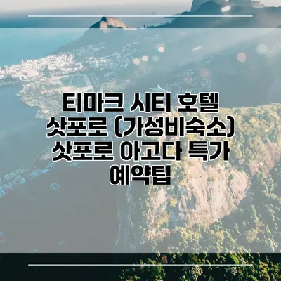 티마크 시티 호텔 삿포로 (가성비숙소) 삿포로 아고다 특가 예약팁