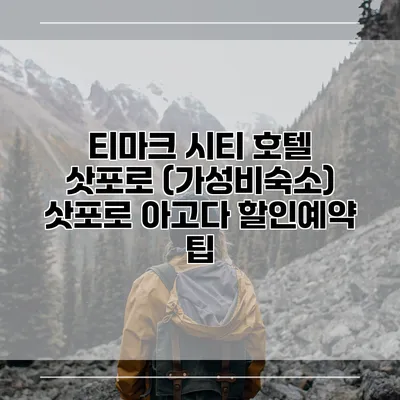 티마크 시티 호텔 삿포로 (가성비숙소) 삿포로 아고다 할인예약 팁
