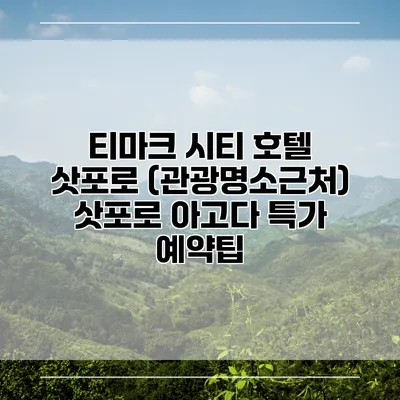 티마크 시티 호텔 삿포로 (관광명소근처) 삿포로 아고다 특가 예약팁