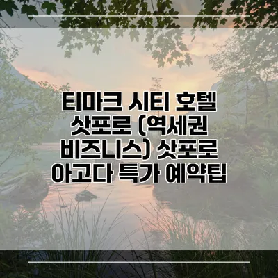 티마크 시티 호텔 삿포로 (역세권 비즈니스) 삿포로 아고다 특가 예약팁