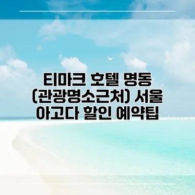 티마크 호텔 명동 (관광명소근처) 서울 아고다 할인 예약팁