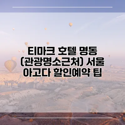 티마크 호텔 명동 (관광명소근처) 서울 아고다 할인예약 팁