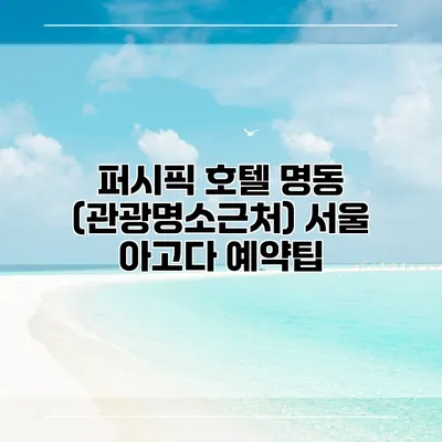 퍼시픽 호텔 명동 (관광명소근처) 서울 아고다 예약팁