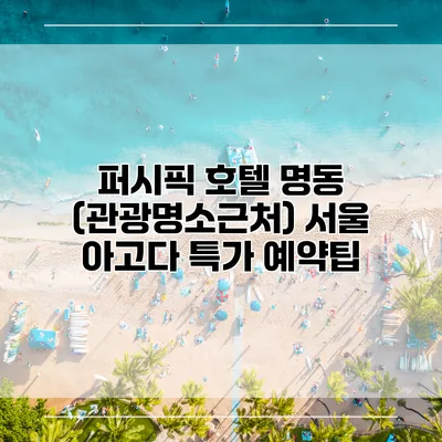 퍼시픽 호텔 명동 (관광명소근처) 서울 아고다 특가 예약팁