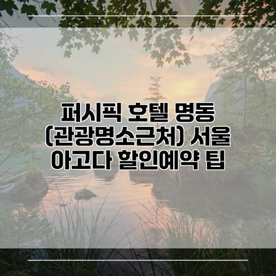 퍼시픽 호텔 명동 (관광명소근처) 서울 아고다 할인예약 팁