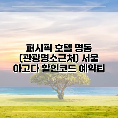 퍼시픽 호텔 명동 (관광명소근처) 서울 아고다 할인코드 예약팁