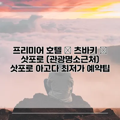 프리미어 호텔 – 츠바키 – 삿포로 (관광명소근처) 삿포로 아고다 최저가 예약팁