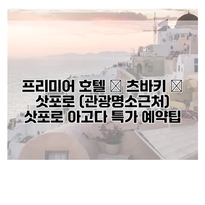 프리미어 호텔 – 츠바키 – 삿포로 (관광명소근처) 삿포로 아고다 특가 예약팁