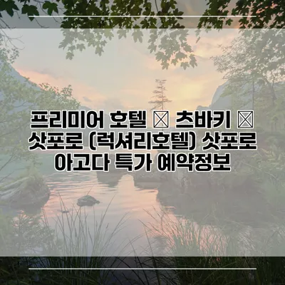 프리미어 호텔 – 츠바키 – 삿포로 (럭셔리호텔) 삿포로 아고다 특가 예약정보