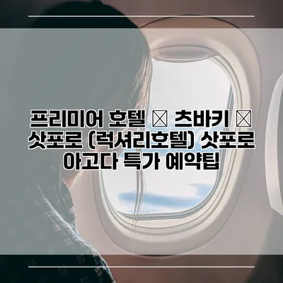프리미어 호텔 – 츠바키 – 삿포로 (럭셔리호텔) 삿포로 아고다 특가 예약팁