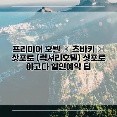 프리미어 호텔 – 츠바키 – 삿포로 (럭셔리호텔) 삿포로 아고다 할인예약 팁