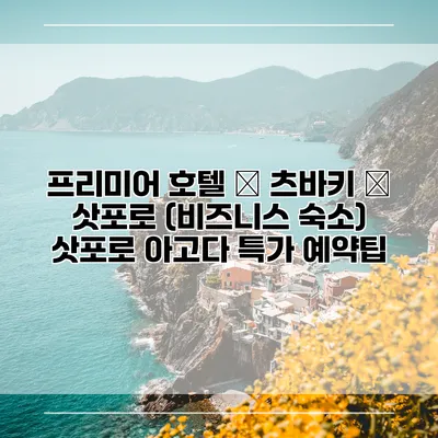 프리미어 호텔 – 츠바키 – 삿포로 (비즈니스 숙소) 삿포로 아고다 특가 예약팁