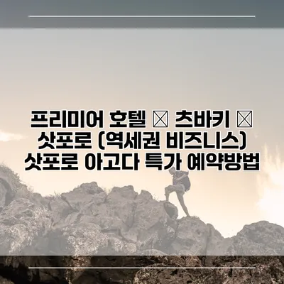 프리미어 호텔 – 츠바키 – 삿포로 (역세권 비즈니스) 삿포로 아고다 특가 예약방법