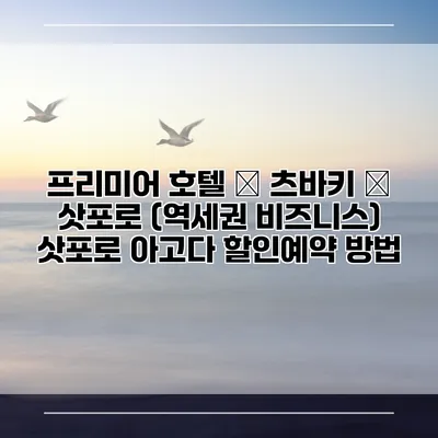프리미어 호텔 – 츠바키 – 삿포로 (역세권 비즈니스) 삿포로 아고다 할인예약 방법
