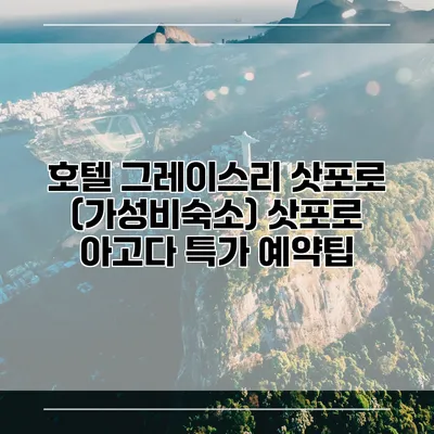 호텔 그레이스리 삿포로 (가성비숙소) 삿포로 아고다 특가 예약팁