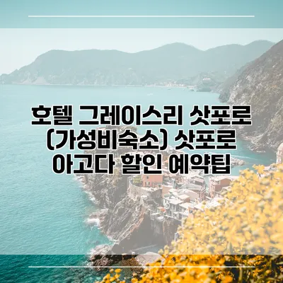호텔 그레이스리 삿포로 (가성비숙소) 삿포로 아고다 할인 예약팁