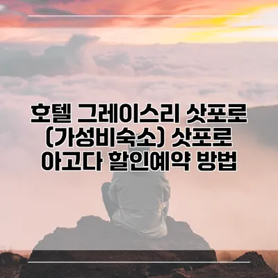 호텔 그레이스리 삿포로 (가성비숙소) 삿포로 아고다 할인예약 방법