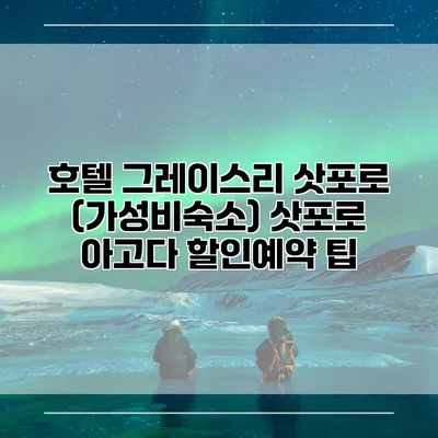 호텔 그레이스리 삿포로 (가성비숙소) 삿포로 아고다 할인예약 팁