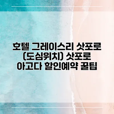 호텔 그레이스리 삿포로 (도심위치) 삿포로 아고다 할인예약 꿀팁