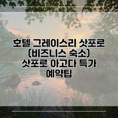 호텔 그레이스리 삿포로 (비즈니스 숙소) 삿포로 아고다 특가 예약팁