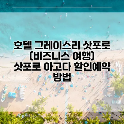호텔 그레이스리 삿포로 (비즈니스 여행) 삿포로 아고다 할인예약 방법