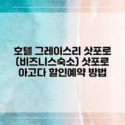 호텔 그레이스리 삿포로 (비즈니스숙소) 삿포로 아고다 할인예약 방법