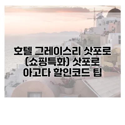 호텔 그레이스리 삿포로 (쇼핑특화) 삿포로 아고다 할인코드 팁