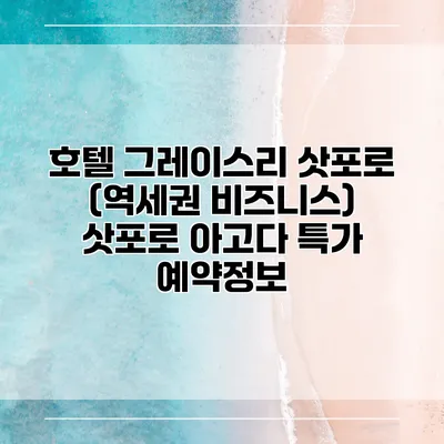 호텔 그레이스리 삿포로 (역세권 비즈니스) 삿포로 아고다 특가 예약정보