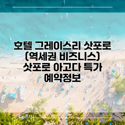 호텔 그레이스리 삿포로 (역세권 비즈니스) 삿포로 아고다 특가 예약정보