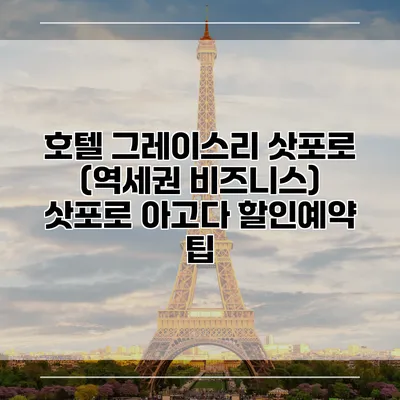 호텔 그레이스리 삿포로 (역세권 비즈니스) 삿포로 아고다 할인예약 팁