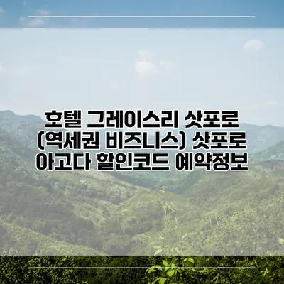 호텔 그레이스리 삿포로 (역세권 비즈니스) 삿포로 아고다 할인코드 예약정보