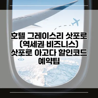 호텔 그레이스리 삿포로 (역세권 비즈니스) 삿포로 아고다 할인코드 예약팁