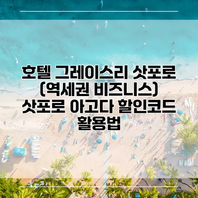 호텔 그레이스리 삿포로 (역세권 비즈니스) 삿포로 아고다 할인코드 활용법