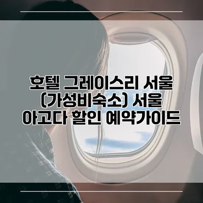 호텔 그레이스리 서울 (가성비숙소) 서울 아고다 할인 예약가이드