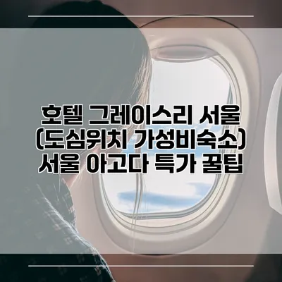 호텔 그레이스리 서울 (도심위치 가성비숙소) 서울 아고다 특가 꿀팁
