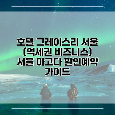 호텔 그레이스리 서울 (역세권 비즈니스) 서울 아고다 할인예약 가이드