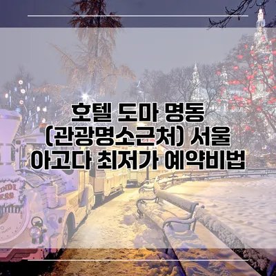 호텔 도마 명동 (관광명소근처) 서울 아고다 최저가 예약비법