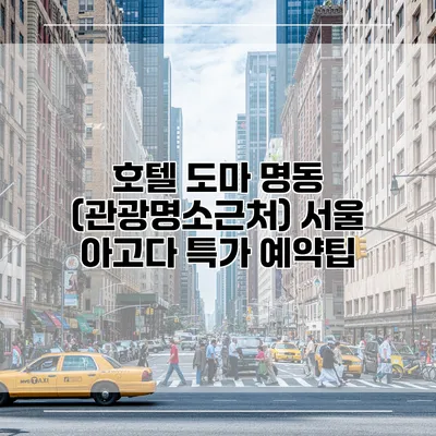 호텔 도마 명동 (관광명소근처) 서울 아고다 특가 예약팁